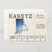 Your Photo Rhode Island Shapes切り出しQSL ポストカード (正面/裏面)