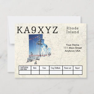 Your Photo Rhode Island Shapes切り出しQSL ポストカード