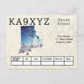 Your Photo Rhode Island Shapes切り出しQSL ポストカード (正面)