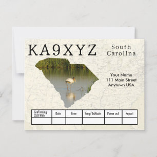 Your Photo South Carolinaシェイプ切り出しカスタムQSL ポストカード