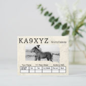 Your Photo South Dakotaの形をした切り出しカスタムQSL ポストカード (スタンド正面)