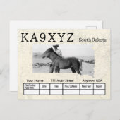 Your Photo South Dakotaの形をした切り出しカスタムQSL ポストカード (正面/裏面)