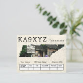 Your Photo Tennesseeシェイプ切り出しカスタムQSL ポストカード (スタンド正面)