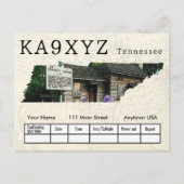 Your Photo Tennesseeシェイプ切り出しカスタムQSL ポストカード (正面)