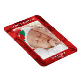 Your Photo Text - Holiday Red Metallic マグネット (右側)