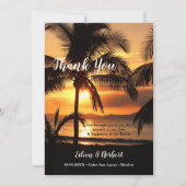 Your Photo Tropic Sunsetビーチサンキューカード 招待状 (正面)