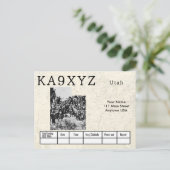 Your Photo Utah Shapes切り出しカスタムQSL ポストカード (スタンド正面)