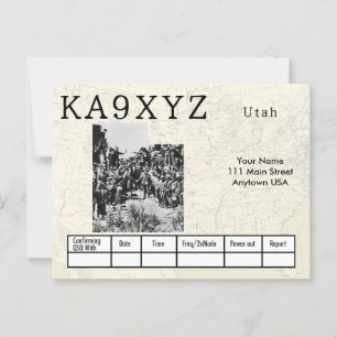 Your Photo Utah Shapes切り出しカスタムQSL ポストカード