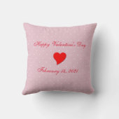 Your Photo Valentine's Day Pink White水玉模様 クッション (裏面)