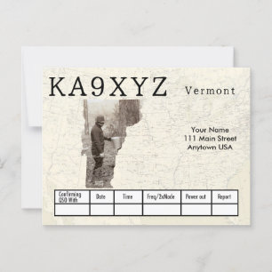 Your Photo Vermont Shapes切り出しカスタムQSL ポストカード