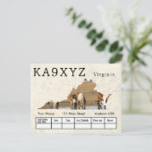 Your Photo Virginia Shapes切り出しカスタムQSL ポストカード (スタンド正面)