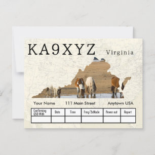 Your Photo Virginia Shapes切り出しカスタムQSL ポストカード