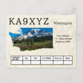 Your Photo Washington Shapes切り出しカスタムQSL ポストカード (正面)
