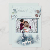 Your Photo Water color Woodland Deer 招待状 (正面/裏面)