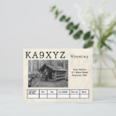 Your Photo Wyomingの形をした切り出しカスタムQSL ポストカード (スタンド正面)