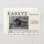 Your Photo Wyomingの形をした切り出しカスタムQSL ポストカード (正面/裏面)