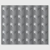 Your PhotoMemorial/Any Anniversary Silveryハート ラッピングペーパー (フラット)