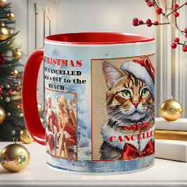 Your Photos おもしろい Cat Christmasがキャンセル コーヒーマグカップ
