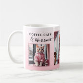Your Photos おもしろい Cat Sweet Pink コーヒーマグカップ (左)