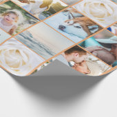 Your Photos カスタムモダン Collage Boho Orange ラッピングペーパー (角)