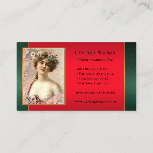 Your Photos クラシックRomantic作家ブックカバー 名刺 (裏面)