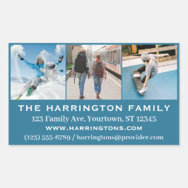 YOUR photos, 文字とカラーカスタムスタンプ 長方形シール