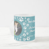 Your Photos Cat Memorial Paw Printsティール(緑がかった色) フロストグラスマグカップ (正面左)