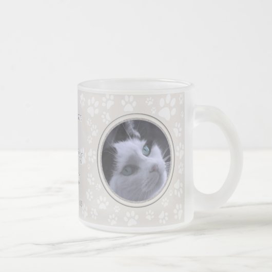 Your Photos Cat Memorial Paw Prints Sand Mug フロストグラスマグカップ (右)