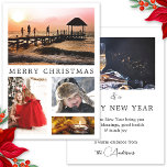 Your Photos Collageクリスマスホリデーズカード シーズンカード<br><div class="desc">おシンプル客様のエレガント写真を5枚掲載したクリスマスとクリスマスのカスタム休日。背中に新年の願い。</div>