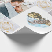 Your Photos Custom Collage Grid Heart Modern ラッピングペーパー (角)