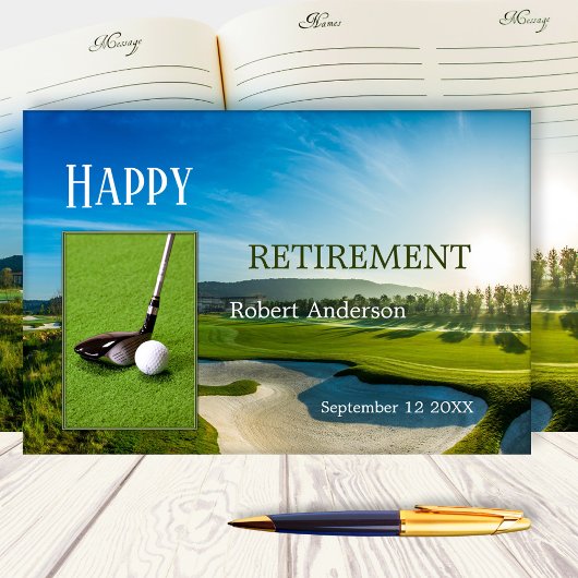 Your Photos Golf Retirement Guest Book ゲストブック