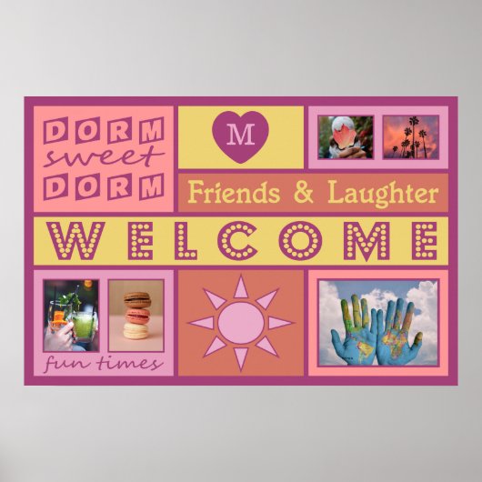 YOUR PHOTOS & MONOGRAMカスタムルームポスター ポスター (正面)