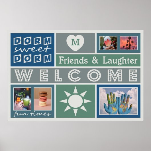 YOUR PHOTOS & MONOGRAMカスタムルームポスター ポスター (正面)