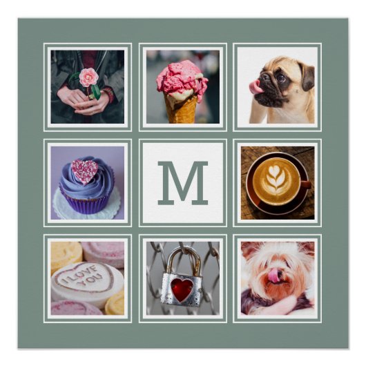 YOUR Photos, Monogram & Color poster ポスター (正面)