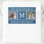 YOUR PHOTOS, NAME & MONOGRAMスタンプ 長方形シール (バッグ)