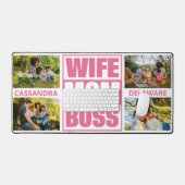 YOUR Photos & Name Wife - Mom -ボス デスクマット (キーボード&マウス)