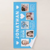 YOUR photos & names 最高のパパ バスタオル (バスタオル)