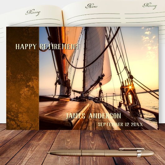Your Photos Sailboat Retirement Guest Book ゲストブック