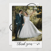 Your Photos Script 結婚 Black and White's サンキューカード (正面/裏面)