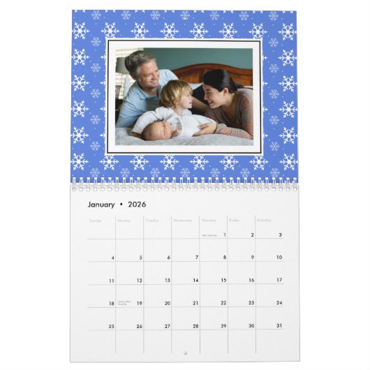 Your photos with Seasonal Frames カレンダー (1月 2026)