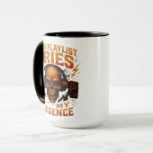 Your Playlist Cries Skull Headphone Music マグカップ (正面左)