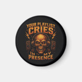 Your Playlist Cries Skull Headphone Music マグネット (正面)