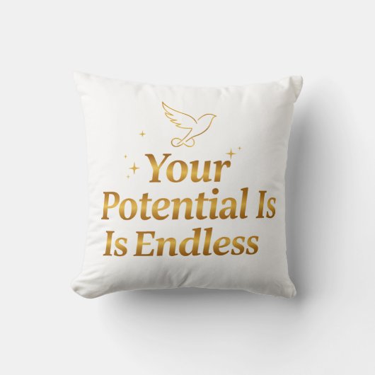 Your Potential Is Endless Dove Gold Motivation クッション (正面)