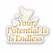 Your Potential Is Endless Dove Gold Motivation シール (正面)
