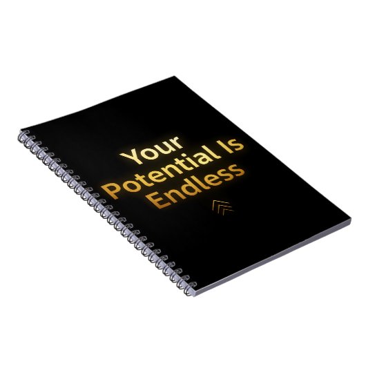 Your Potential Is Endless – Elegant Gold notebook ノートブック (右側)