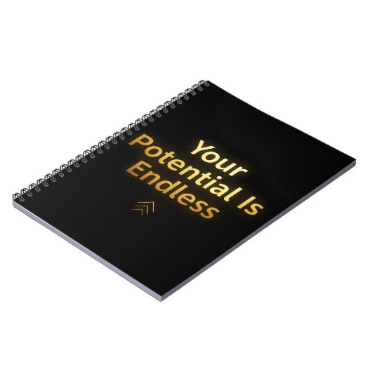 Your Potential Is Endless – Elegant Gold notebook ノートブック (左側)