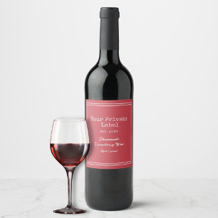 Your Private Label Homemade Strawberry Wine ワインラベル