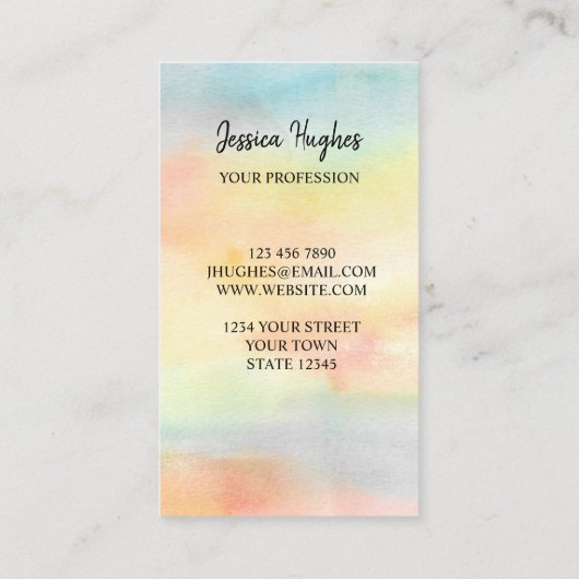 Your Professional カラフル Tree Business Card 名刺 (裏面)