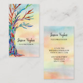 Your Professional カラフル Tree Business Card 名刺 (正面/裏面)