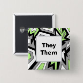 YOUR PRONOMS Agenderプライド幾何学画モダン像 缶バッジ (正面&裏面)